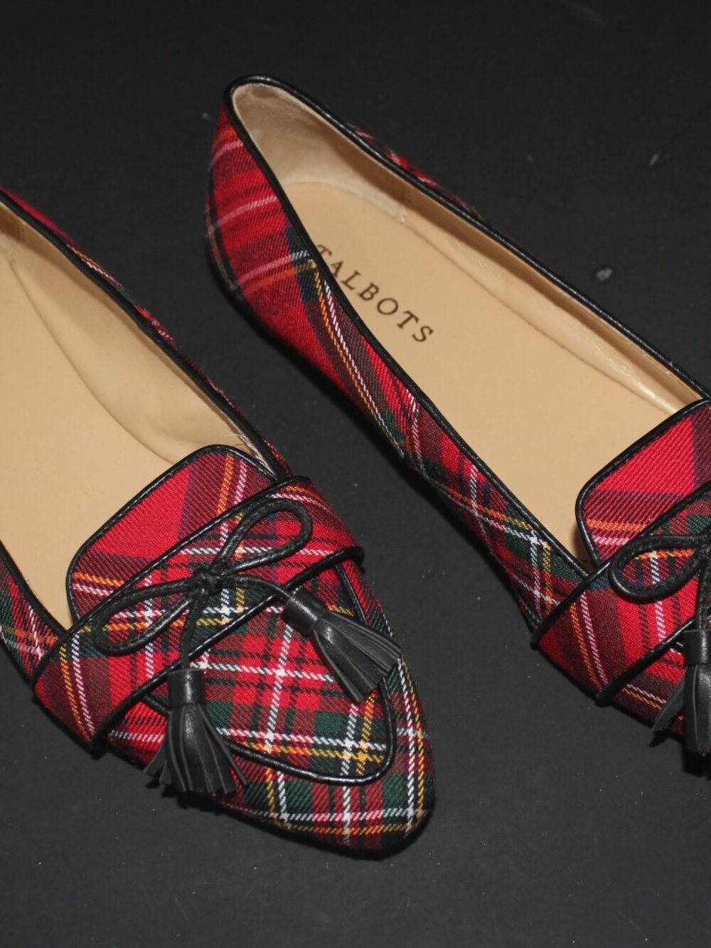NWOB TALBOTS FRANCESCA DRIVING FLATS IN TARTAN  PLAID SZ. 7.5